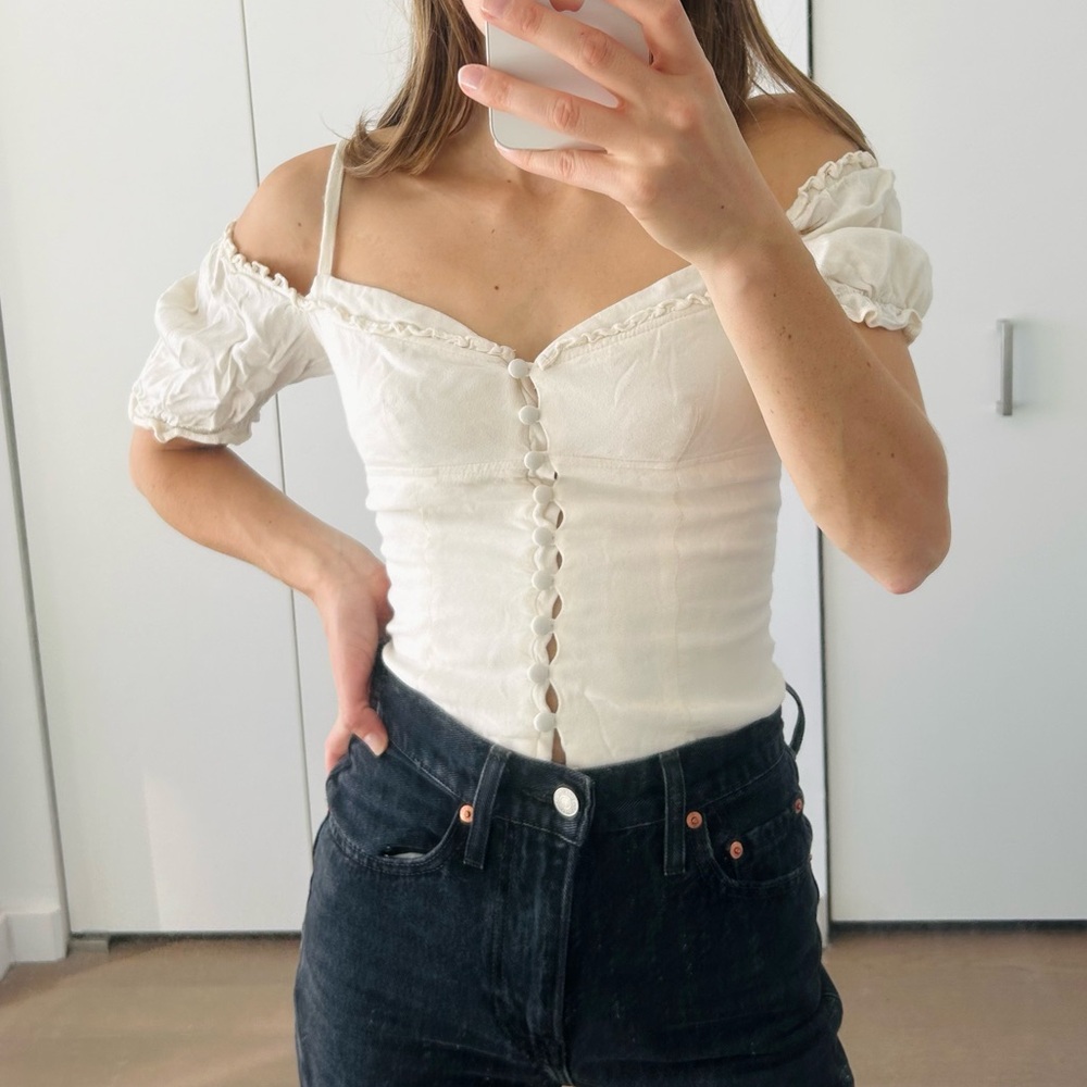 Reformation Off Shoulder Corset Top size 0